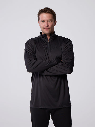Men's Peach Skins Solid Zip-T - Black