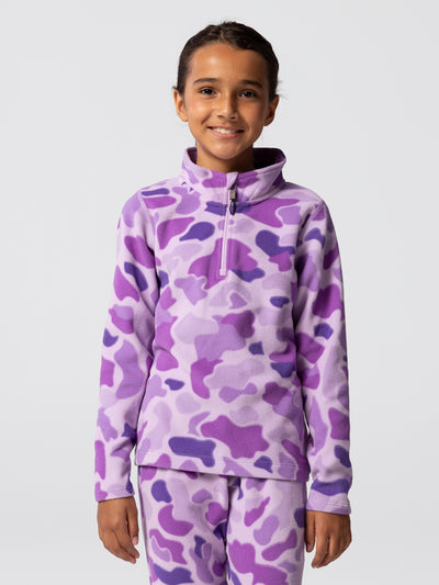 Youth La Montana Print Zip-T - Lavender Camo