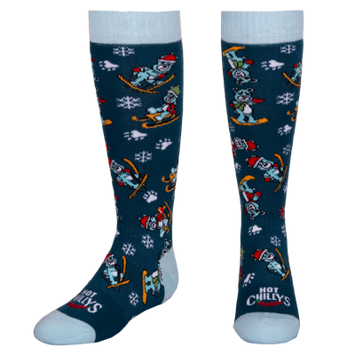 Hot Chillys Youth Mid Volume Sock - Snow Bears