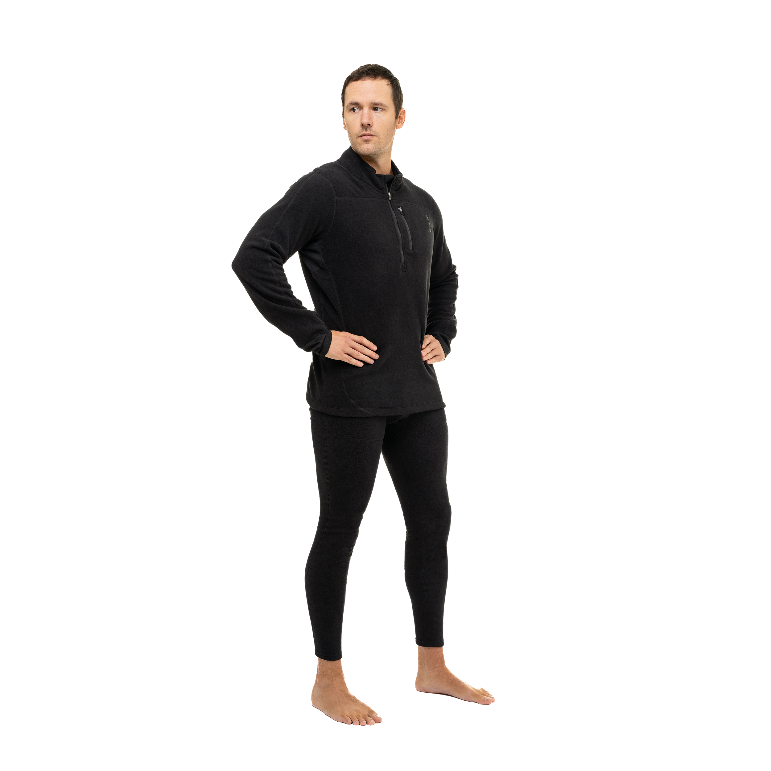 Men's La Montaña Fleece Zip T - Black/Black – Hot Chillys