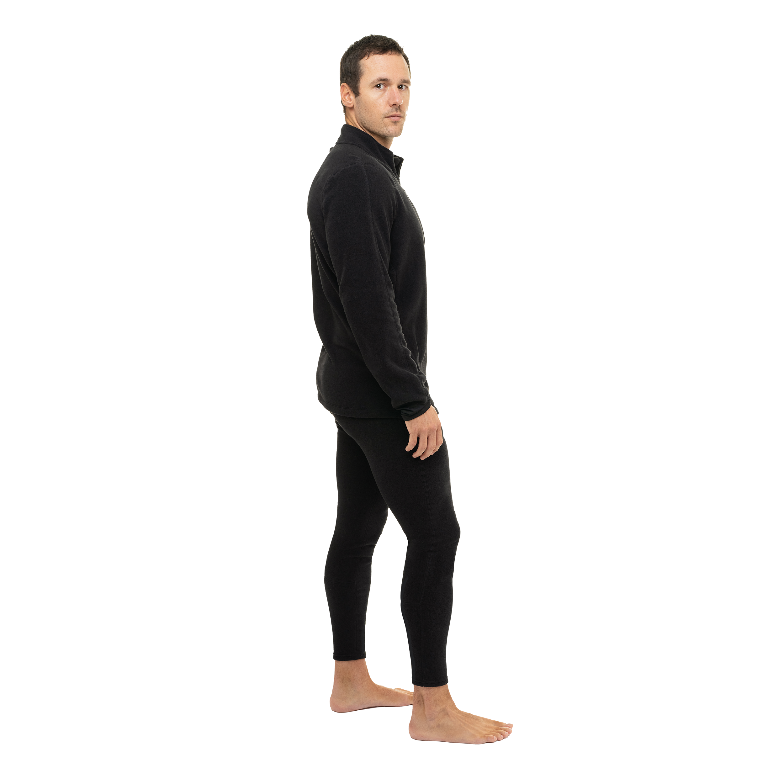 Men's La Montaña Fleece Zip T - Black/Black – Hot Chillys