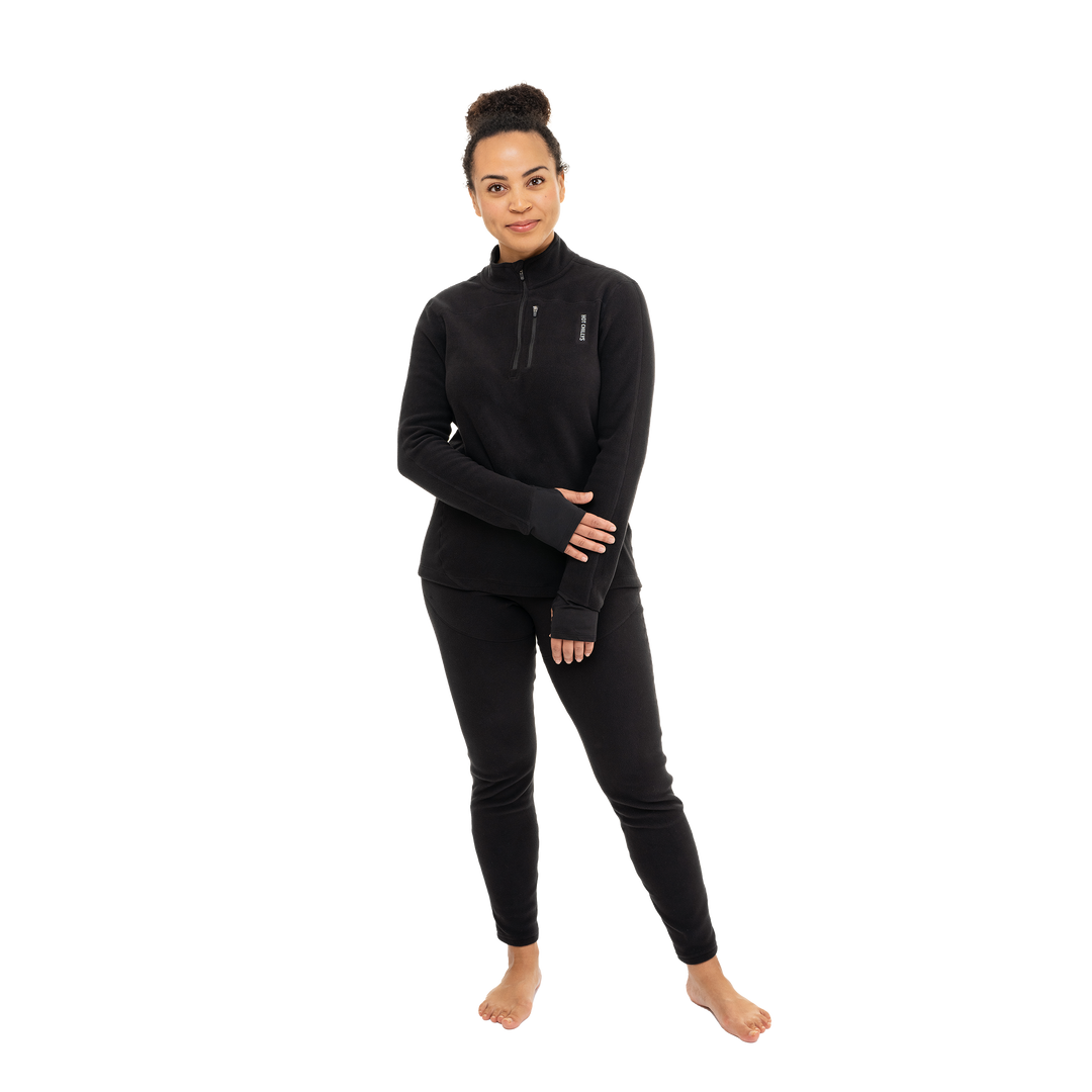 Women's La Montaña Fleece Zip-T#color_black-black