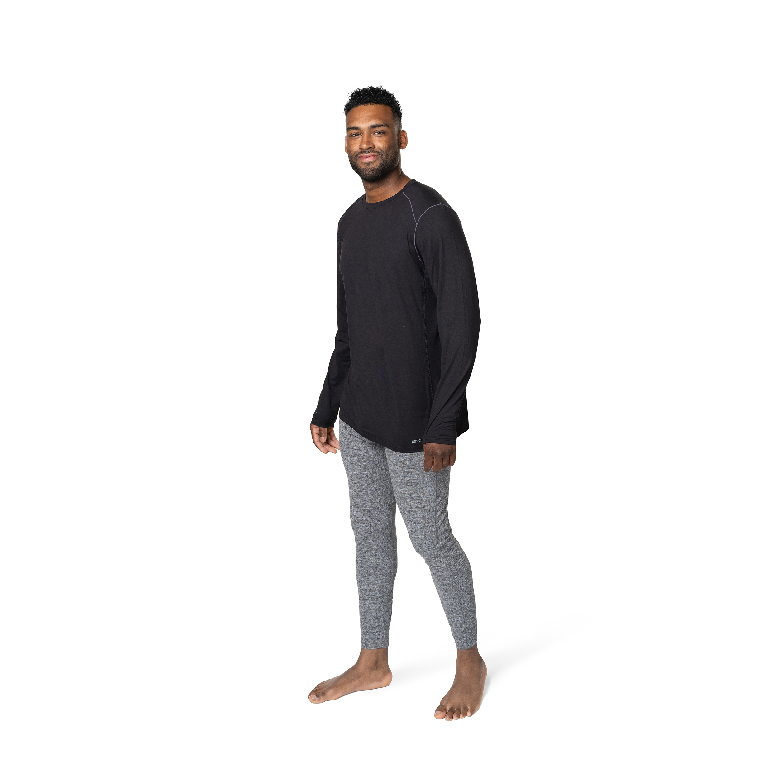 Men's Long Sleeve Thermal Top Clima-Tek Crewneck Black | Hot Chillys