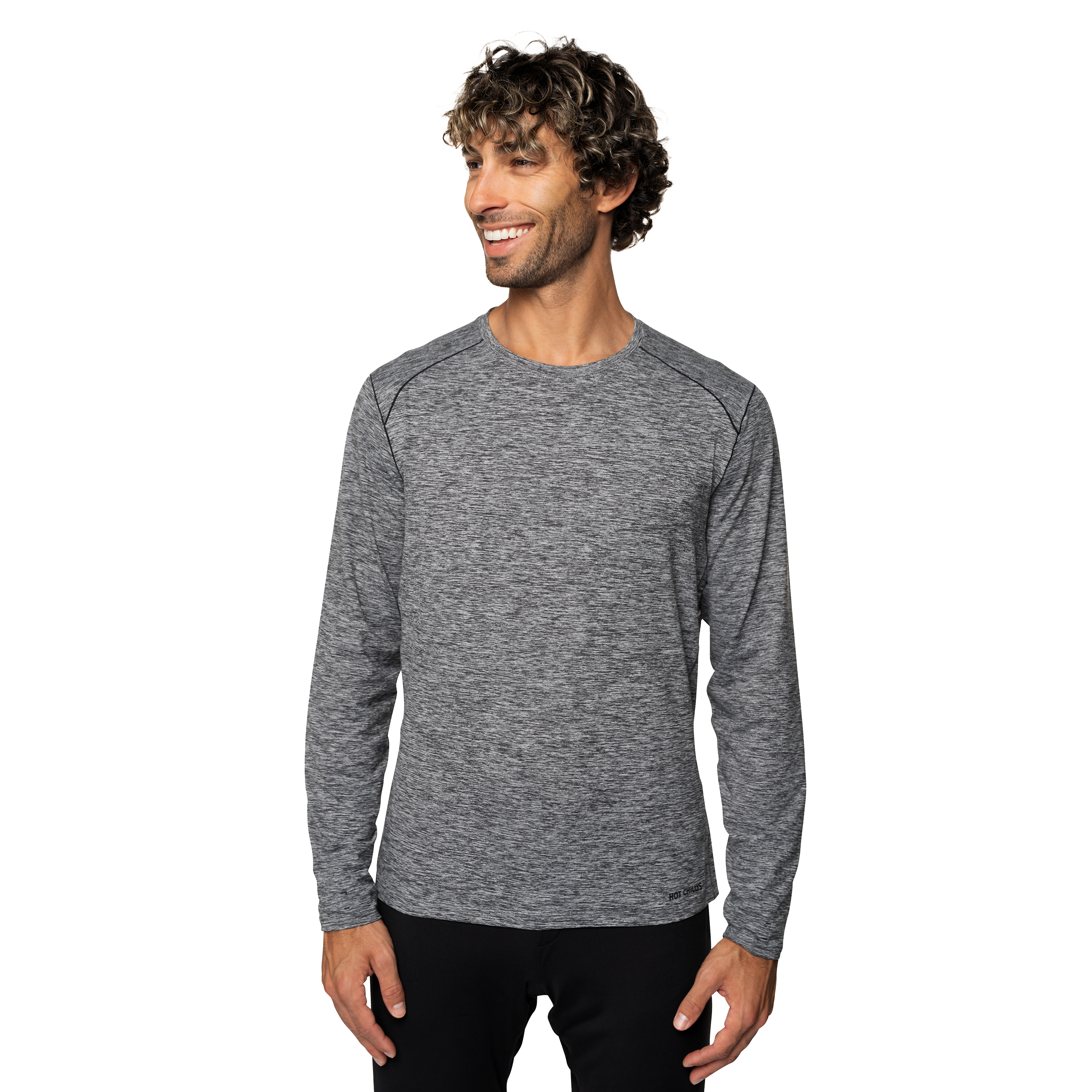 Men's Clima-Tek Thermal Crewneck in Grey Heather | Hot Chillys