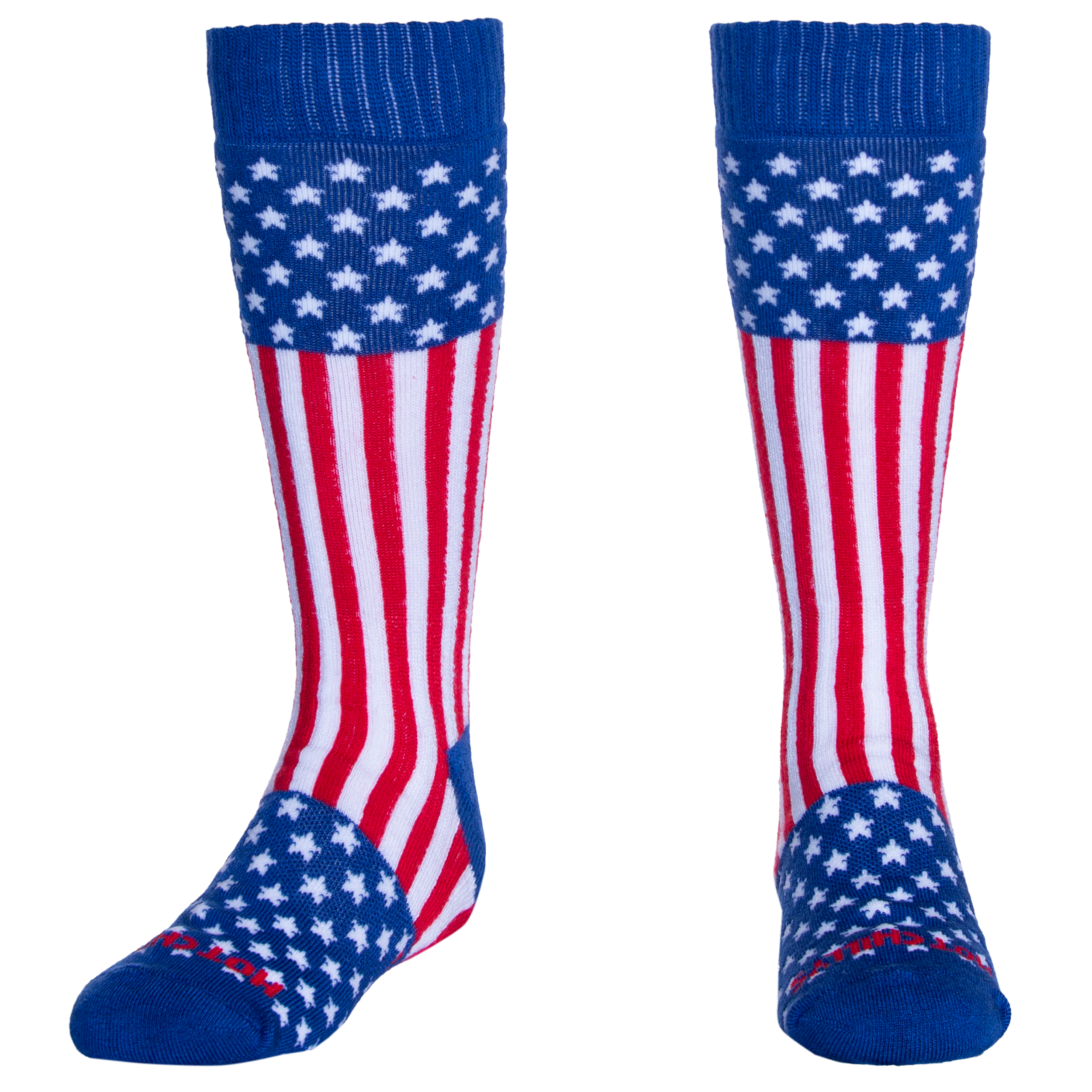 Kids USA Flag Ski Socks Youth Mid Vol Navy Red White | Hot Chillys
