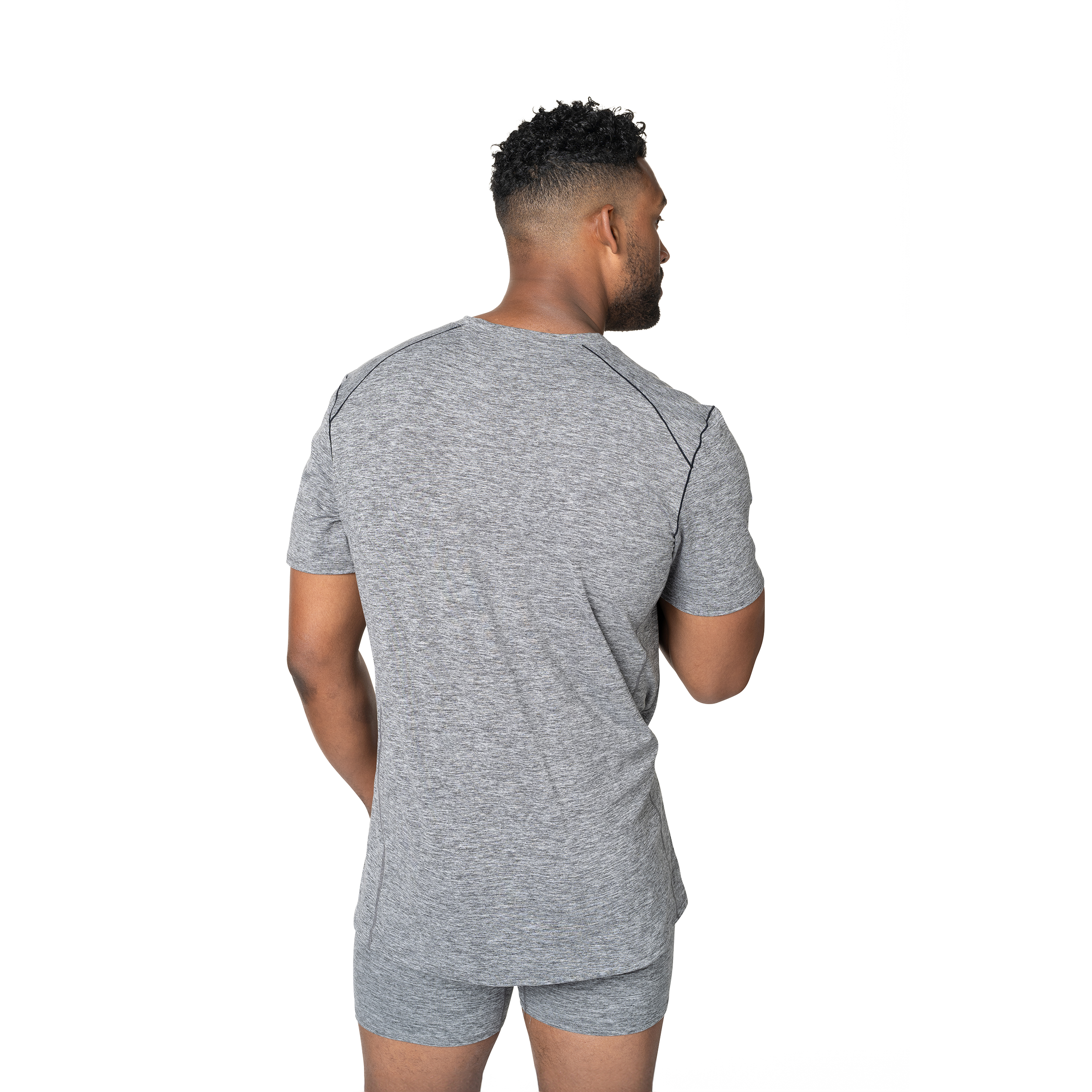 Moisture Wicking Men's Clima-Tek Tee Grey Crewneck | Hot Chillys