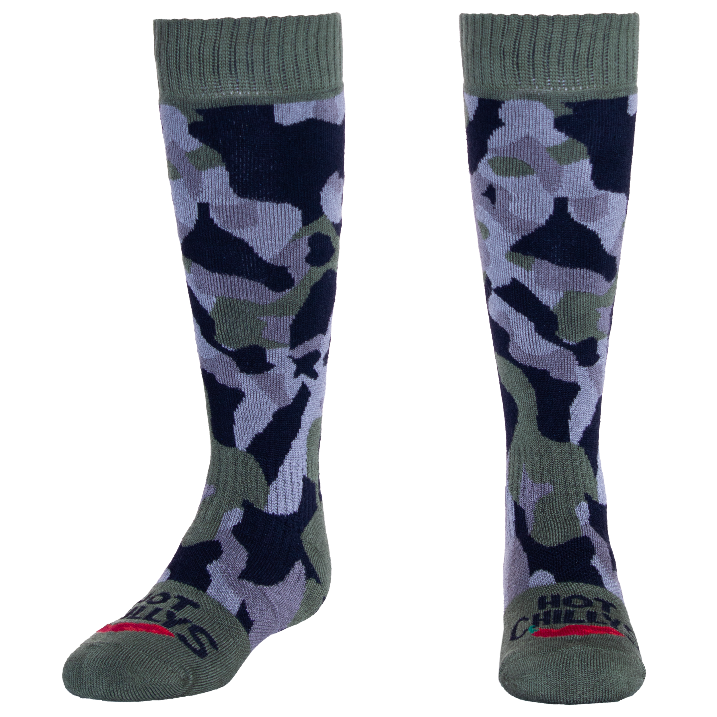 Youth Camo Thermal Socks Texture Mid Vol Bronze Green Hot Chillys