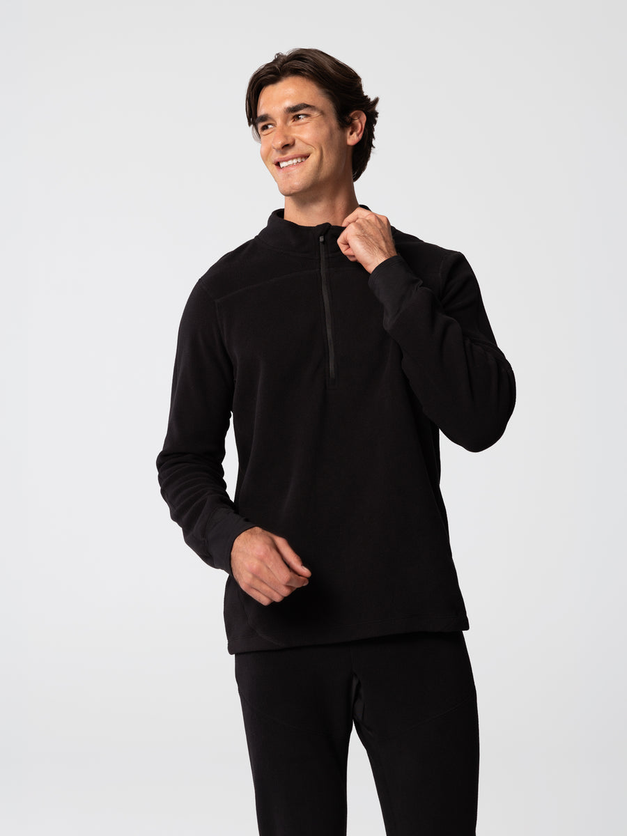 Men's La Montaña Fleece Zip T - Black/Black