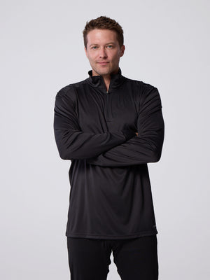 Men's Peach Skins Solid Zip-T - Black