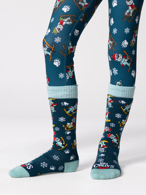Youth Mid Volume Sock - Snow Bears