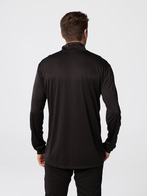 Men's Peach Skins Solid Zip-T - Black