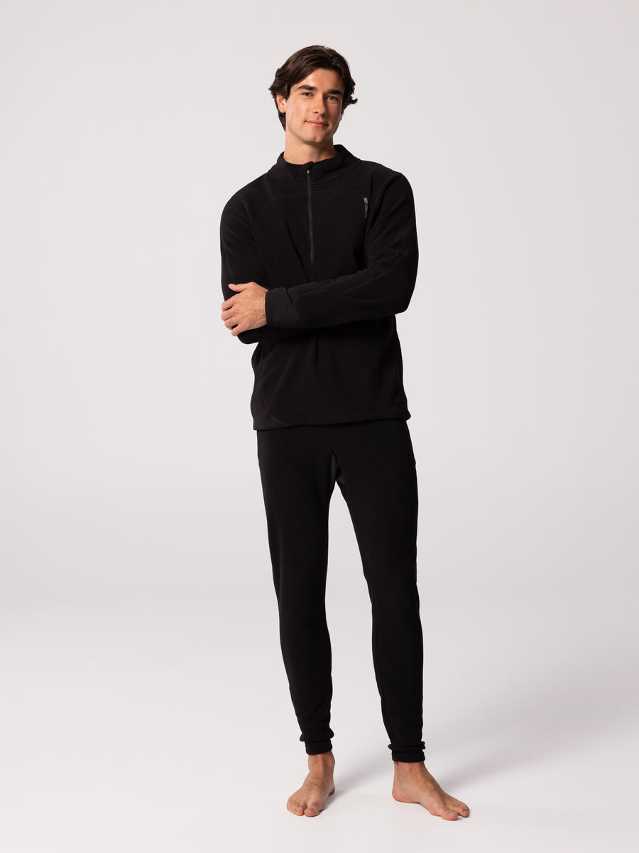 Men's La Montaña Fleece Zip T - Black/Black