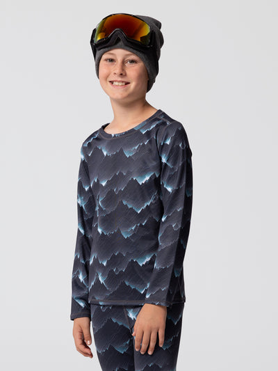 Youth Micro-Elite Chamois Print Crew - Mountain Storm