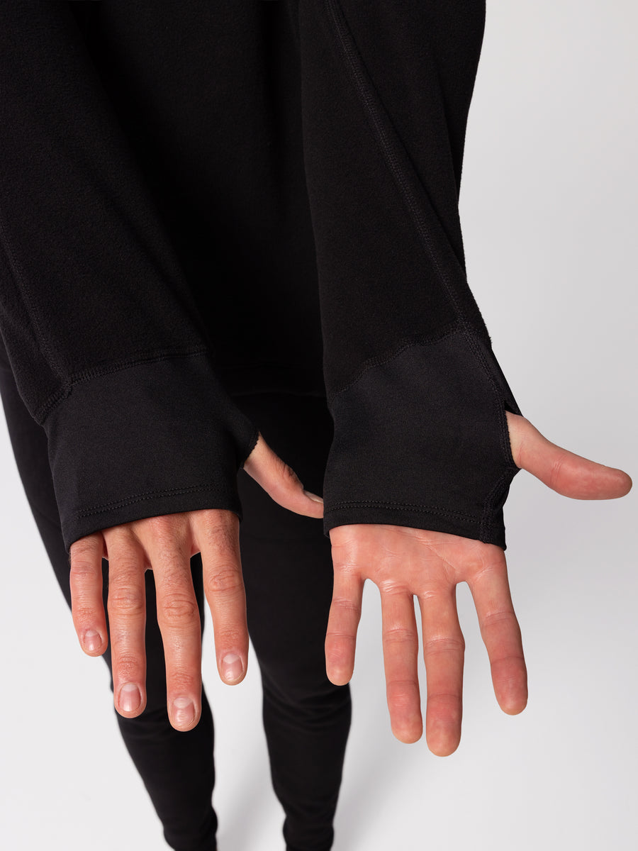 Men's La Montaña Fleece Zip T - Black/Black