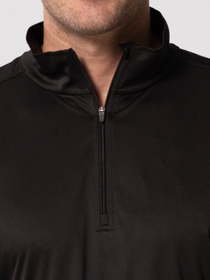 Men's Peach Skins Solid Zip-T - Black