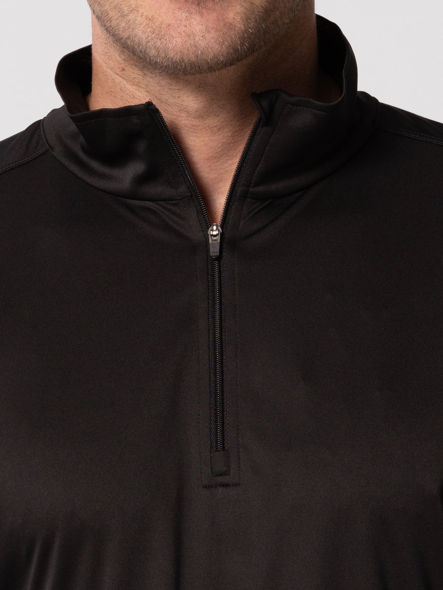 Men's Peach Skins Solid Zip-T - Black