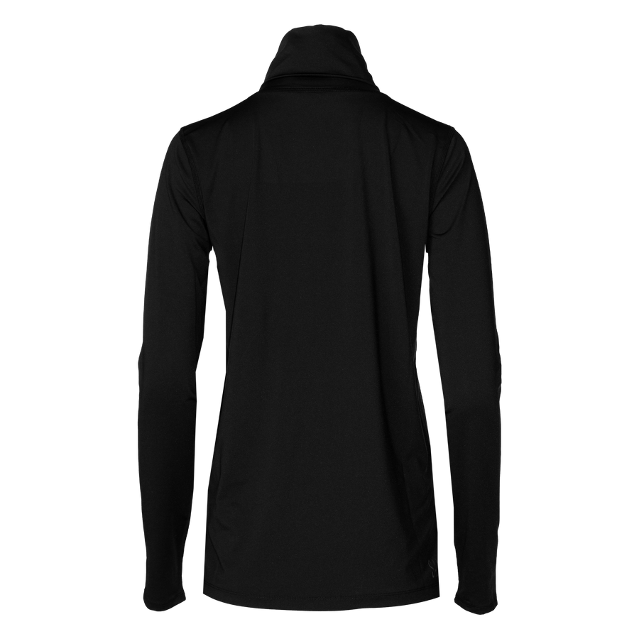 Black long-sleeve top on a white background