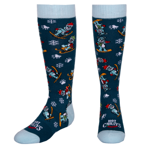 Hot Chillys Youth Mid Volume Sock - Snow Bears