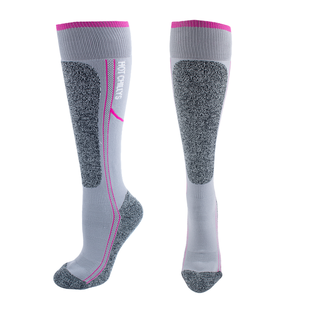 Women's Elite Heat Low Volume Sock - Hot Chillys#color_fuchsia-grey