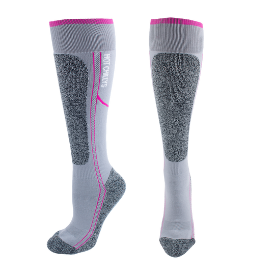 Women's Elite Heat Low Volume Sock - Hot Chillys#color_fuchsia-grey