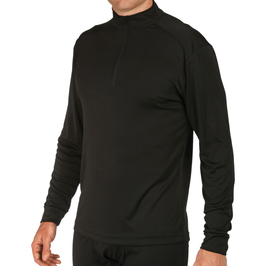 Men's Peach Skins Solid Zip-T - Hot Chillys#color_black