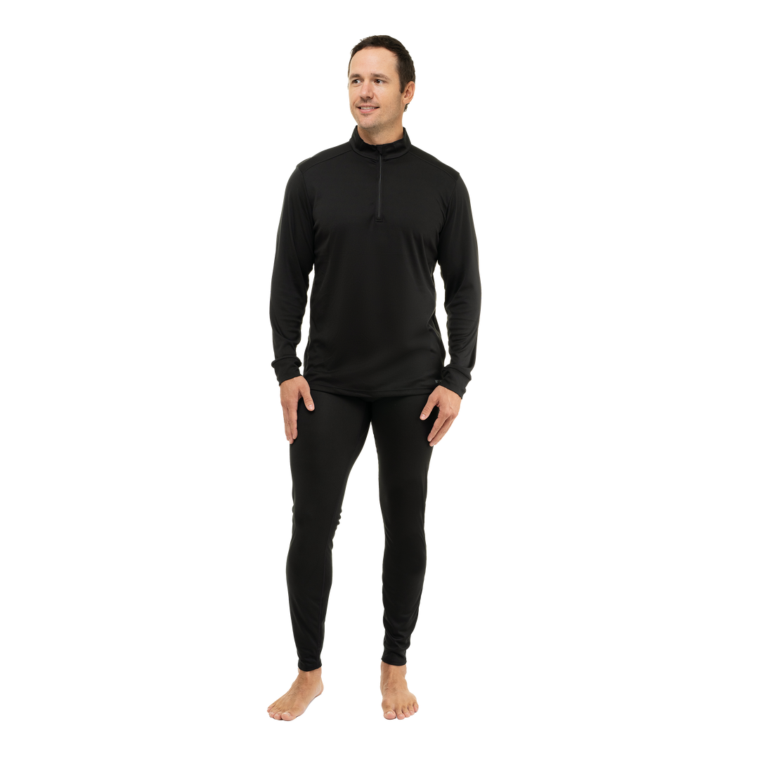 Men's Peach Skins Solid Zip-T - Hot Chillys#color_black