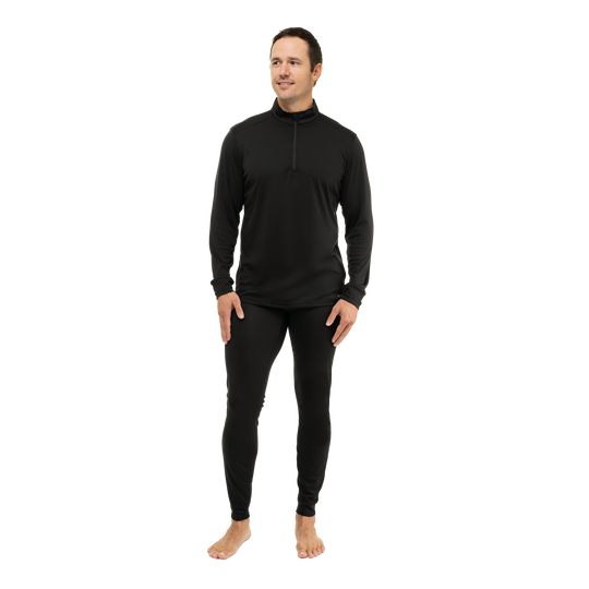 Men's Peach Skins Solid Zip-T - Hot Chillys#color_black