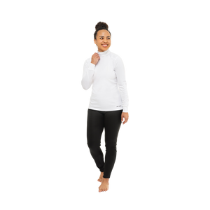 Women's Peach Skins Solid T-Neck - Hot Chillys white2