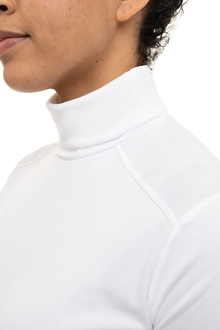 Women's Peach Skins Solid T-Neck - Hot Chillys white3
