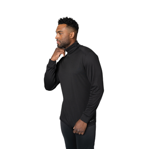 Hot Chillys Men's Peach Skins Roll T-Neck - Black