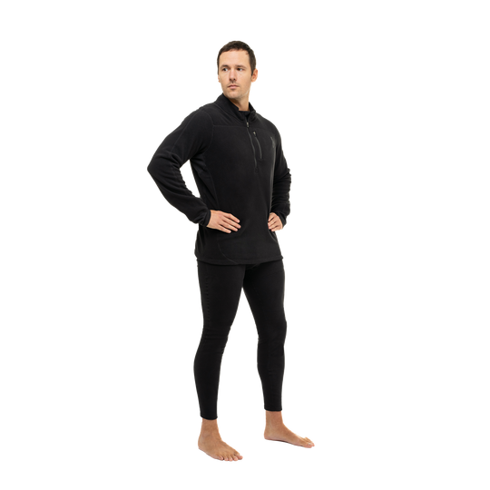 Men's La Montaña Fleece Zip T - Hot Chillys#color_black-black