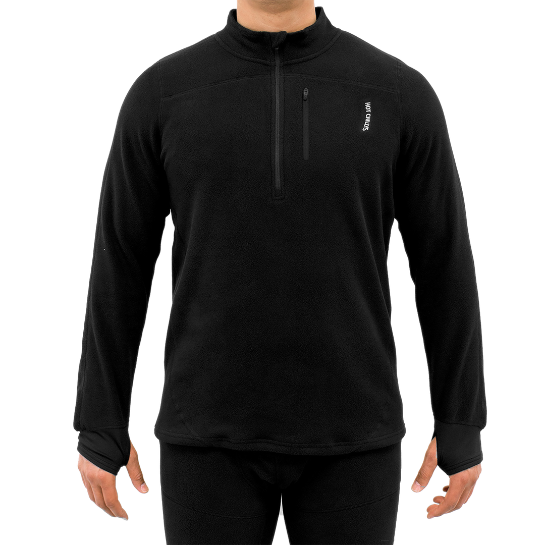 Men's La Montaña Fleece Zip T - Hot Chillys#color_black-black