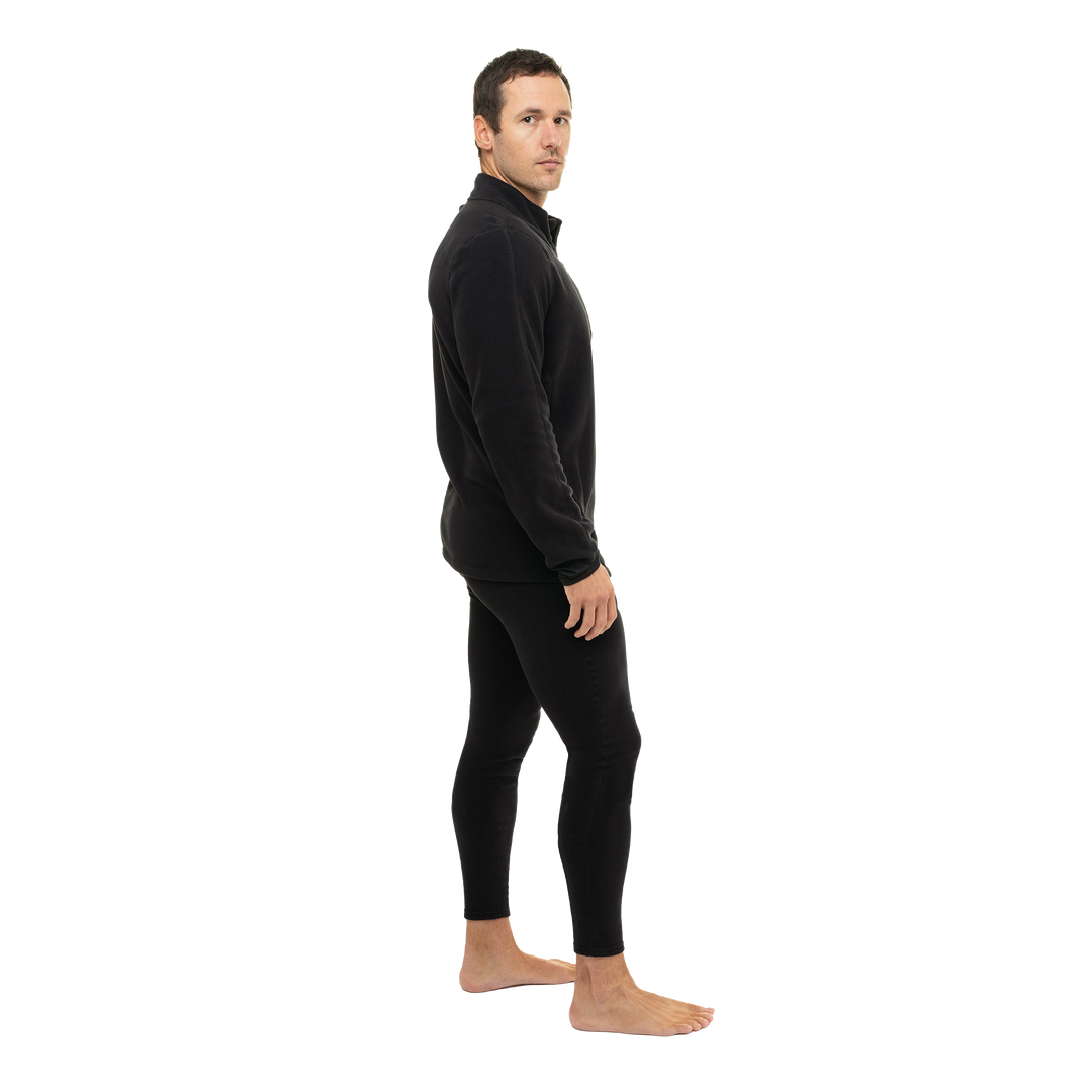 Men's La Montaña Fleece Zip T - Hot Chillys#color_black-black