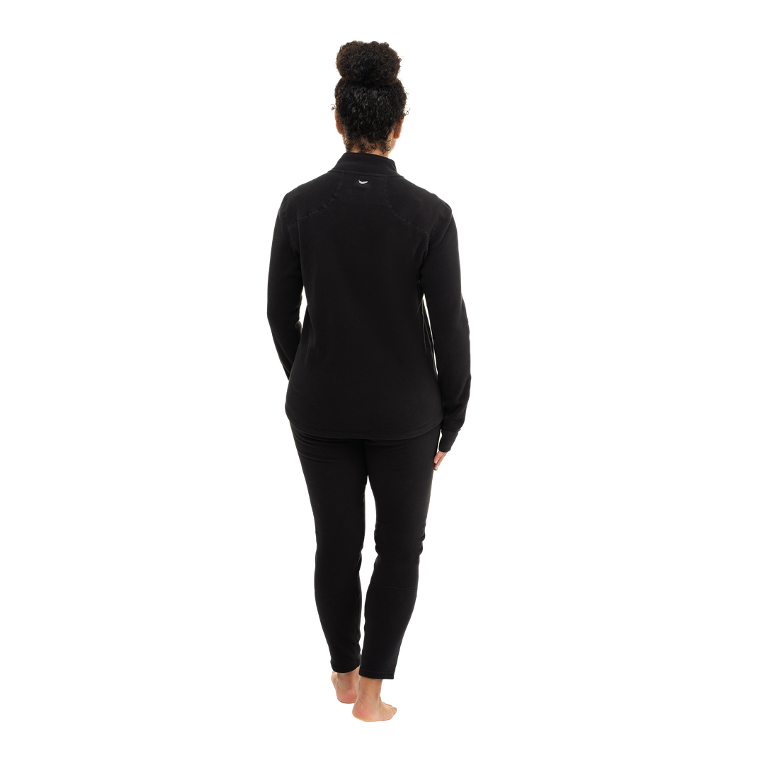 Women's La Montaña Fleece Zip-T#color_black-black