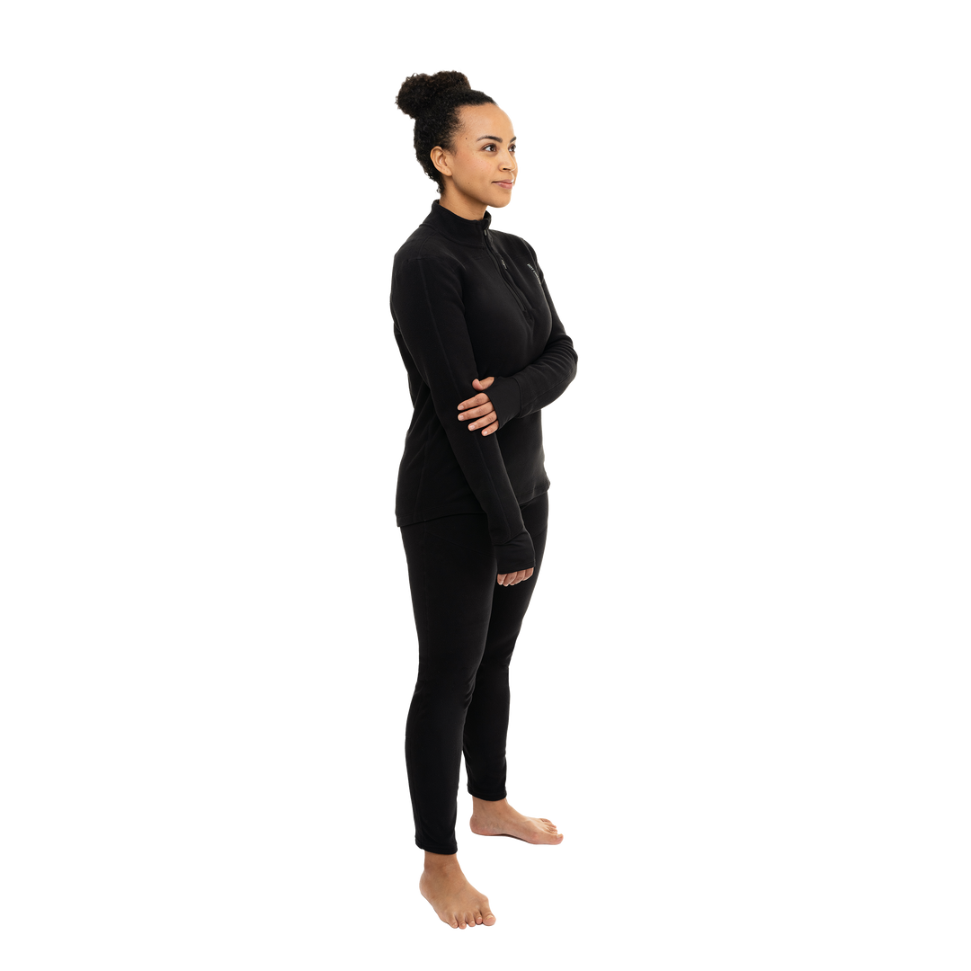 Women's La Montaña Fleece Zip-T#color_black-black