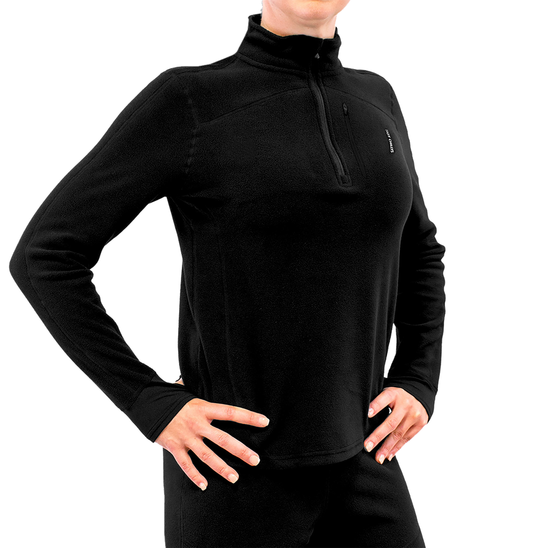 Women's La Montaña Fleece Zip-T#color_black-black