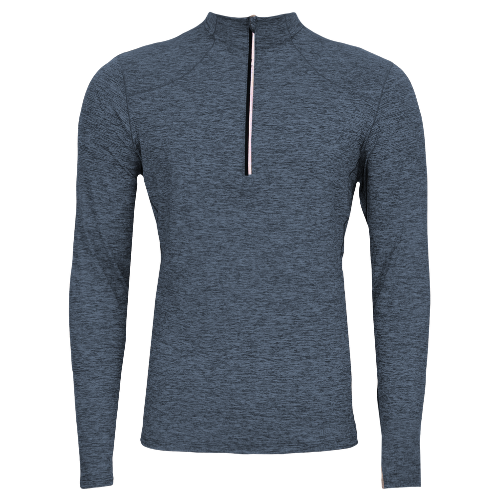 Hot Chillys Men's Clima-Tek Zip-T - Nightfall Heather
