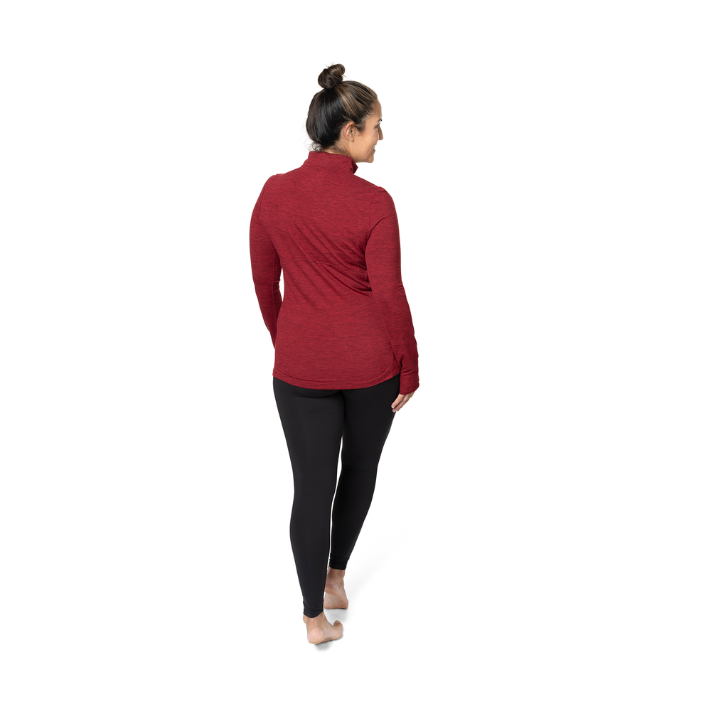 
                  
                    Hot Chillys Women's Clima-Tek Zip-T - Burgundy Heather
                  
                