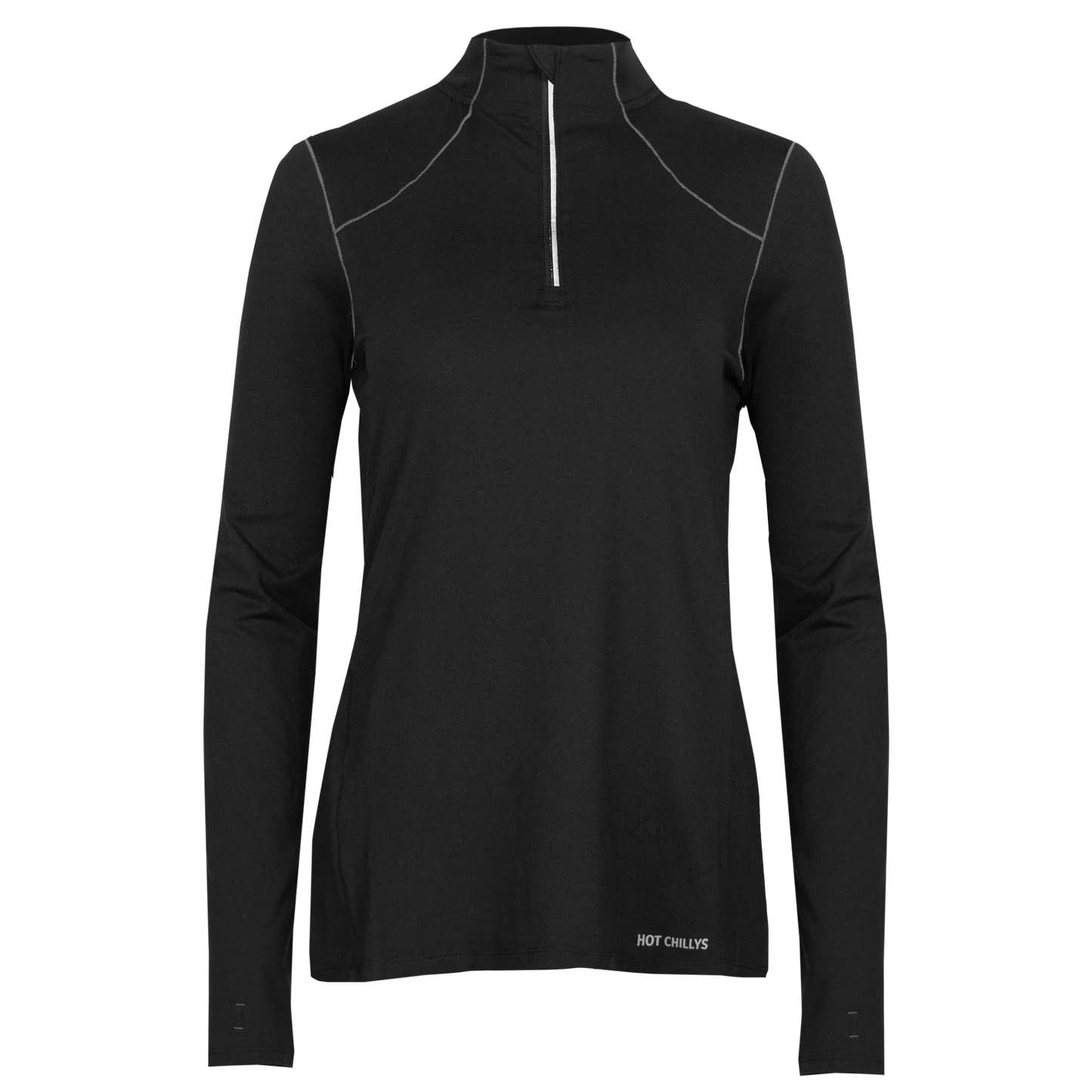 Hot Chillys Women's Clima-Tek Zip-T - Black
