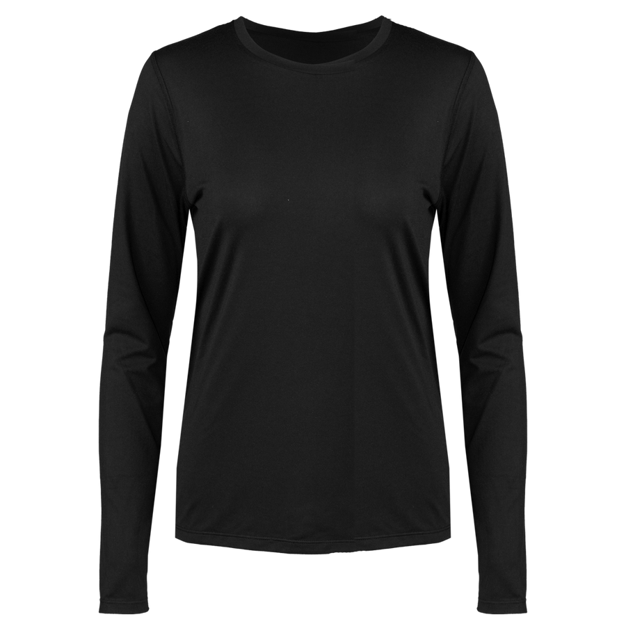 Black long-sleeve shirt on a white background