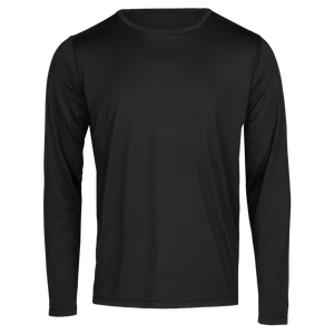 Black long-sleeve shirt on a white background