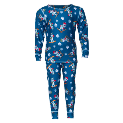 Snow Bear print toddler thermals set