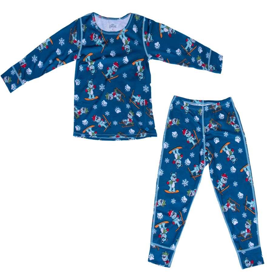 Hot Chillys Youth Originals Toddler Print Set - Snow Bears