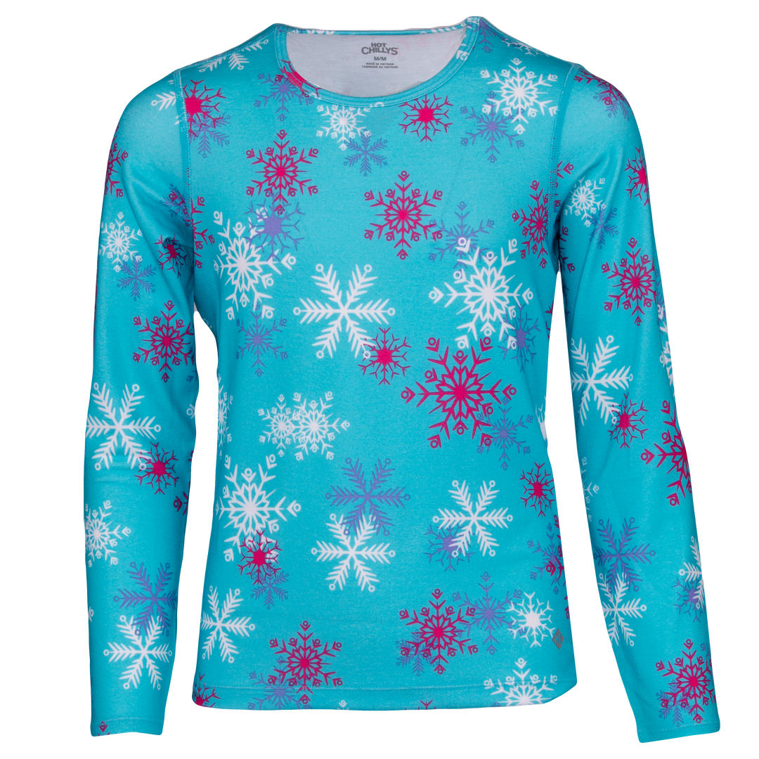 Youth Originals Print Crewneck - Hot Chillys#color_atoll-snowflake