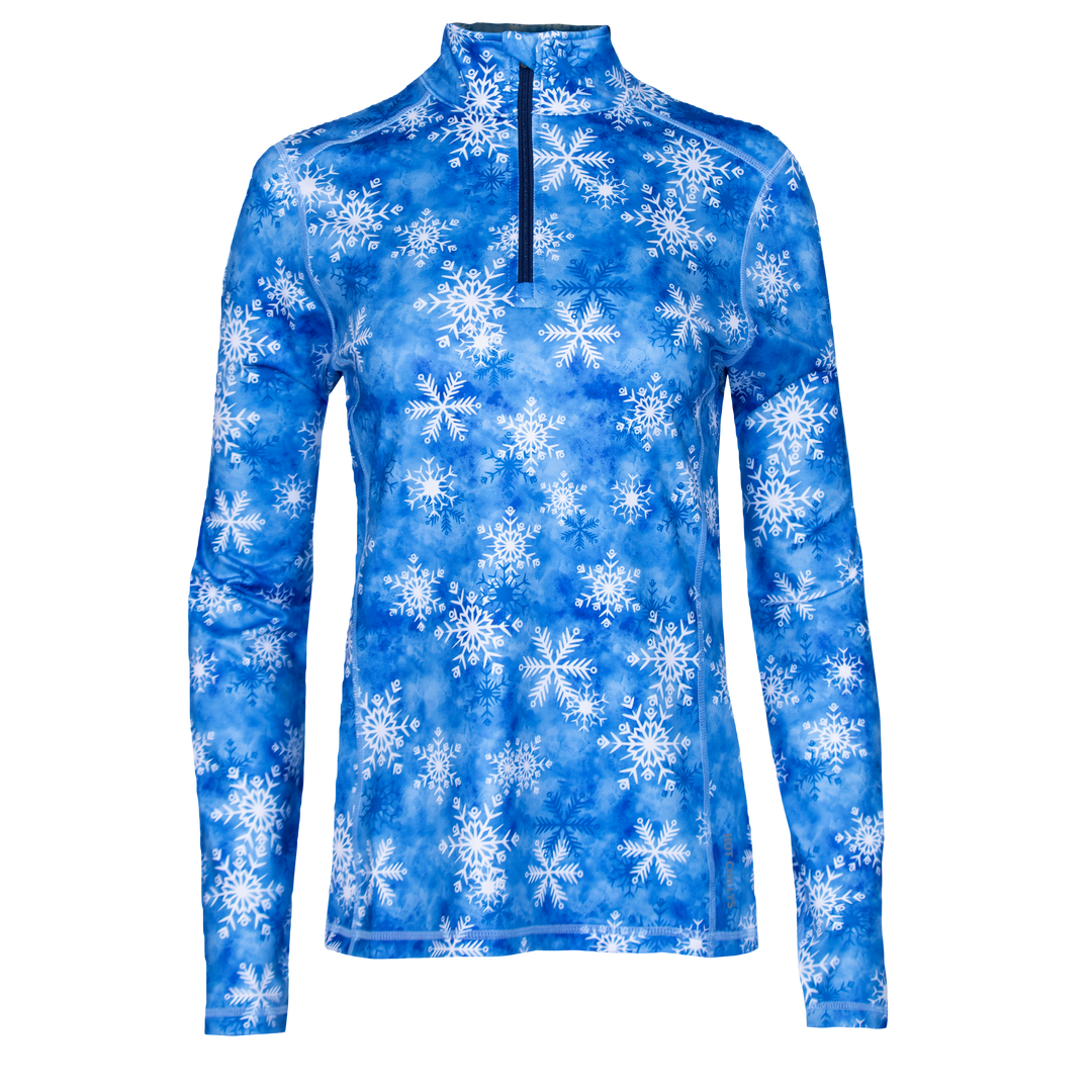 Women's Micro-Elite Chamois Printed Zip-T#color_marble-snowflake