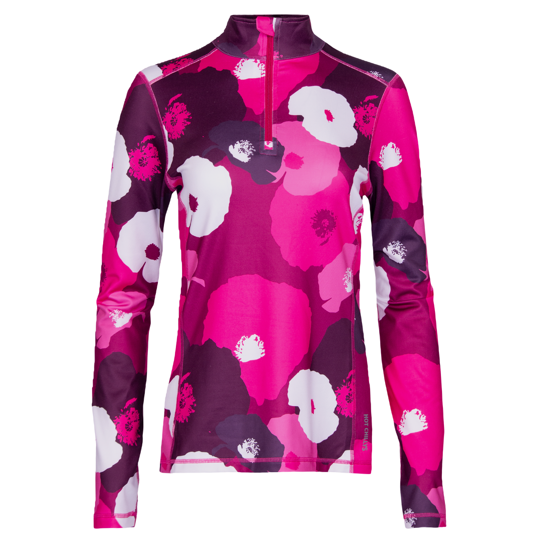 Women's Micro-Elite Chamois Printed Zip-T#color_poppies