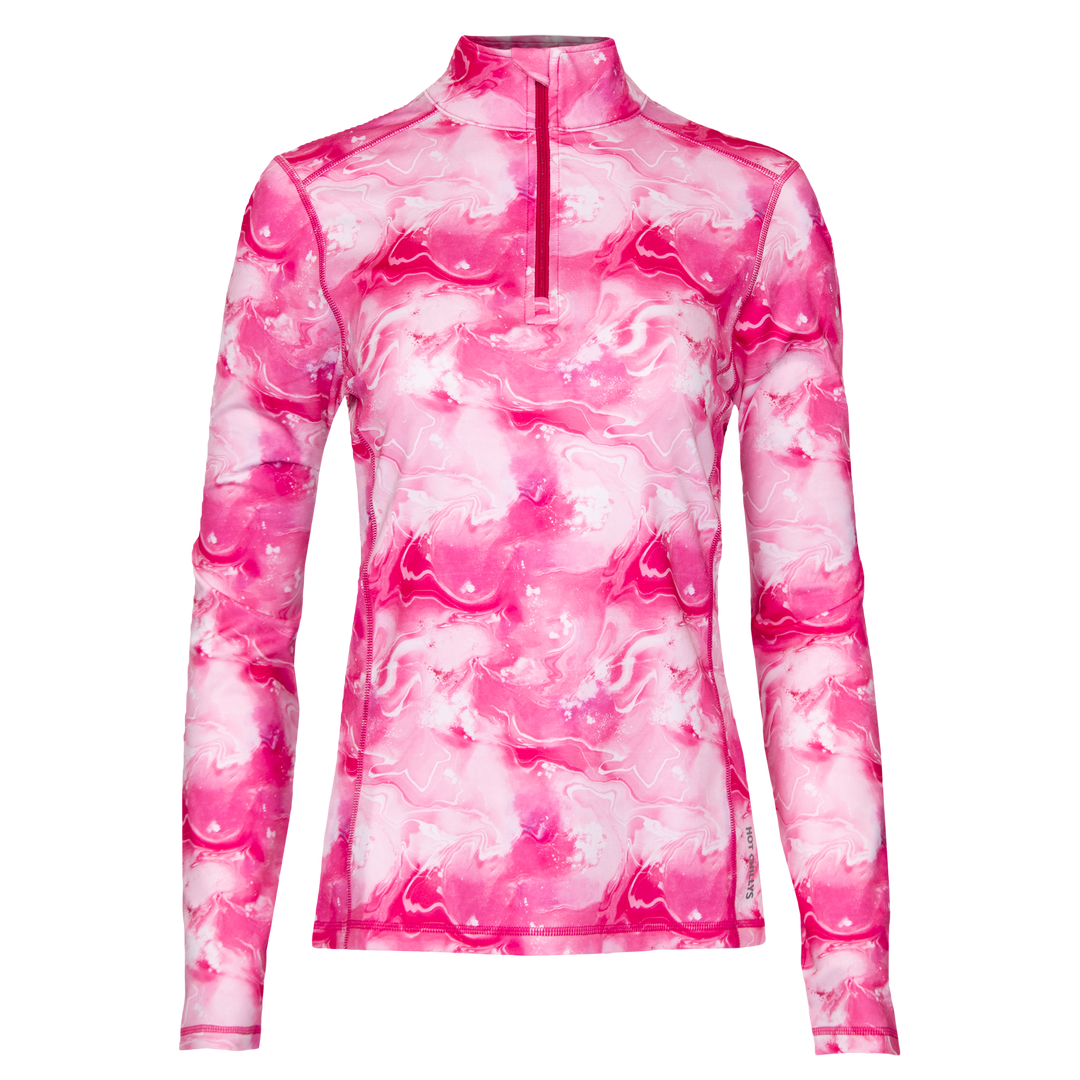 Women's Micro-Elite Chamois Printed Zip-T#color_fuchsia-quartz