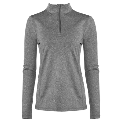 Gray long-sleeve shirt with a quarter zip on a white background