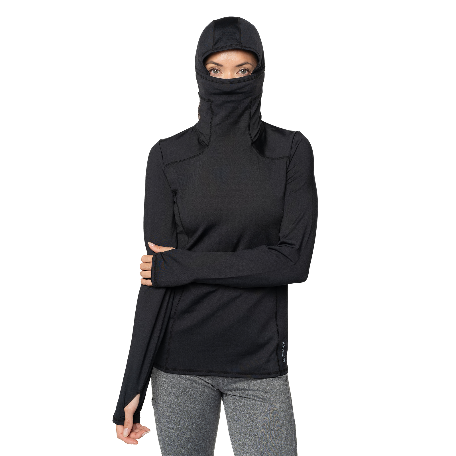 Women's Balaclava Hoodie#color_black