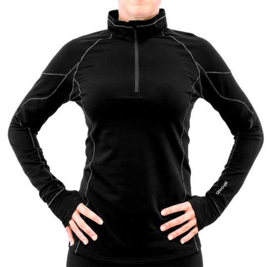 Women's Micro-Elite XT Zip-T - Hot Chillys#color_black-grey